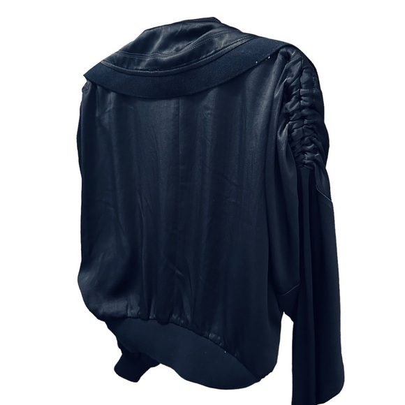Ramy Brook Brianna Fluid Zip Up Front Jacket Slouch in Black Rtl $465 - Picture 7 of 10
